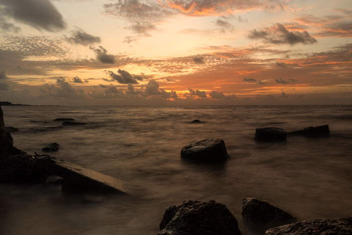 long exposure sunrise or sunset beach camera settings