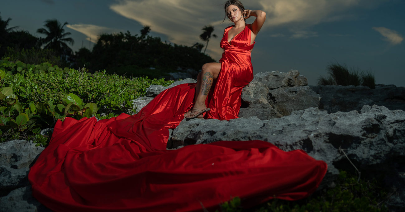 red flying dress rentals and photoshoots