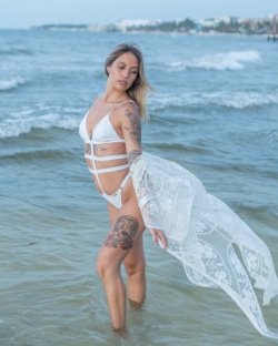 white bikini sarong