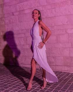 fashion photographer tulum white dress night portrait