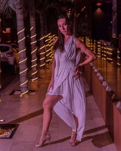 Fitness Model Photoshoot Ideas 12 white dress night woman portrait