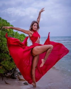 red flying dress photographer