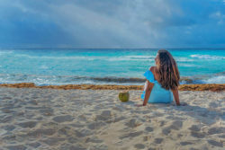 cancun beach girl shot